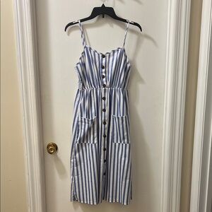 Amazon Blue and White Striped Dress